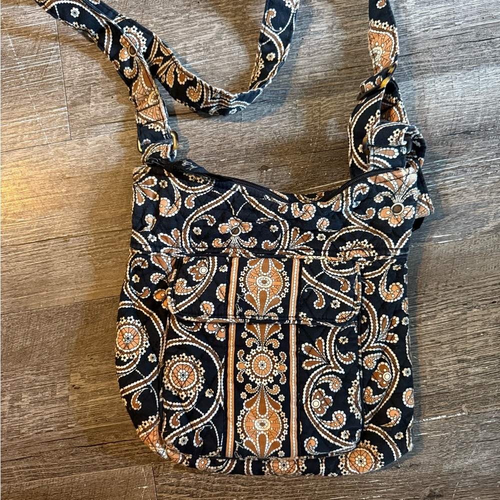 Vera Bradley Black and Tan Crossbody Bag